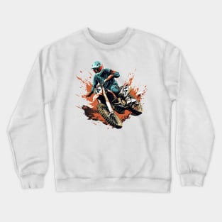 Racing Biker Illustration Crewneck Sweatshirt